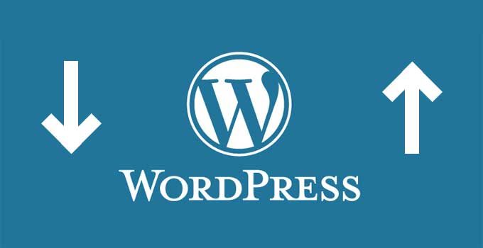 wordpress sürüm düşürme